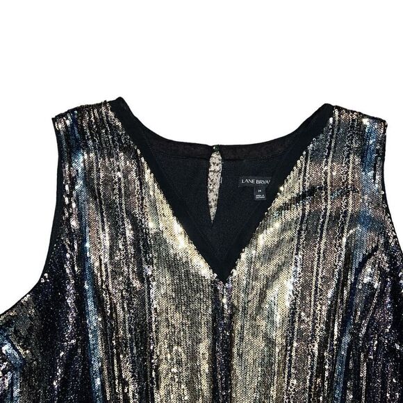 LANE BRYANT Striped Sequin Midi Dress Size 24 - Picture 4 of 10